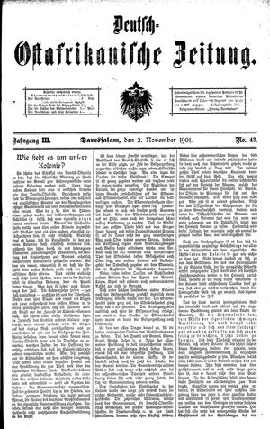 Deutsch-Ostafrikanische Zeitung vom 02.11.1901