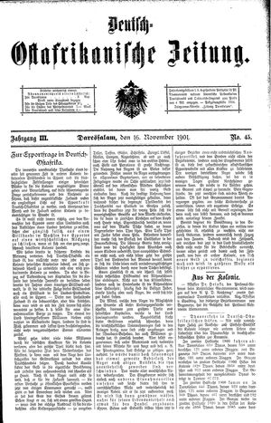 Deutsch-Ostafrikanische Zeitung vom 16.11.1901