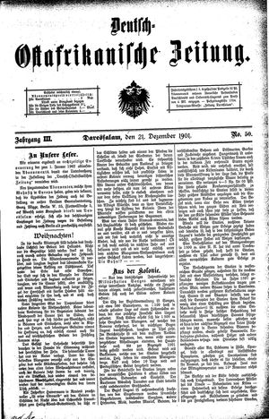 Deutsch-Ostafrikanische Zeitung on Dec 21, 1901