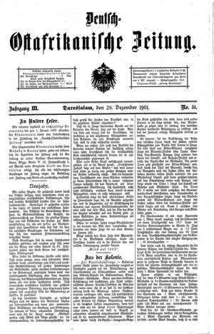 Deutsch-Ostafrikanische Zeitung vom 28.12.1901
