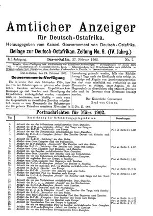 Deutsch-Ostafrikanische Zeitung on Feb 27, 1902