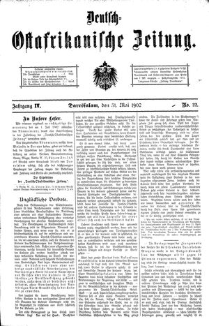 Deutsch-Ostafrikanische Zeitung on May 31, 1902