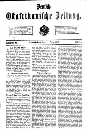 Deutsch-Ostafrikanische Zeitung on Jun 21, 1902
