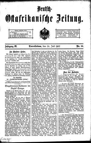 Deutsch-Ostafrikanische Zeitung on Jul 26, 1902