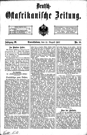 Deutsch-Ostafrikanische Zeitung on Aug 16, 1902