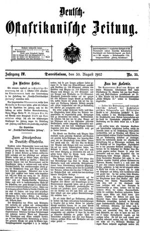 Deutsch-Ostafrikanische Zeitung vom 30.08.1902