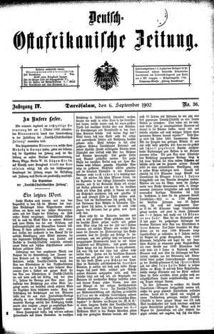 Deutsch-Ostafrikanische Zeitung vom 06.09.1902