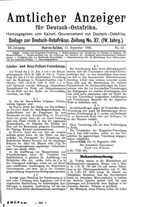 Deutsch-Ostafrikanische Zeitung vom 13.09.1902