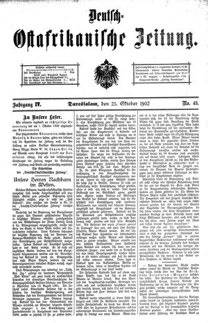 Deutsch-Ostafrikanische Zeitung vom 25.10.1902