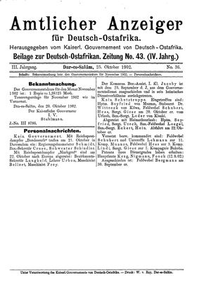 Deutsch-Ostafrikanische Zeitung on Oct 25, 1902