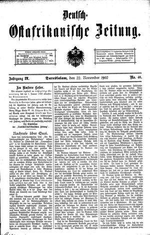 Deutsch-Ostafrikanische Zeitung vom 22.11.1902