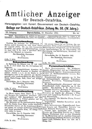 Deutsch-Ostafrikanische Zeitung vom 20.12.1902