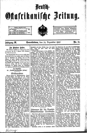 Deutsch-Ostafrikanische Zeitung on Dec 24, 1902