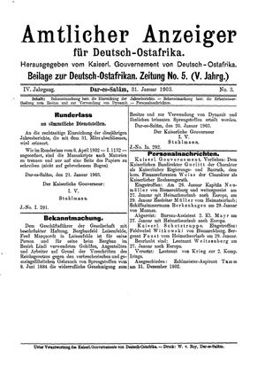 Deutsch-Ostafrikanische Zeitung vom 31.01.1903