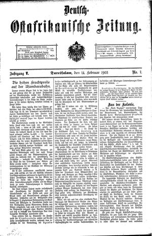 Deutsch-Ostafrikanische Zeitung on Feb 14, 1903