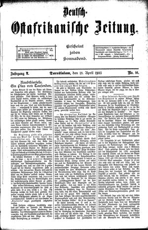 Deutsch-Ostafrikanische Zeitung vom 18.04.1903