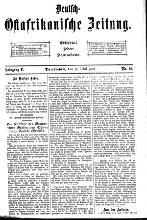 Deutsch-Ostafrikanische Zeitung vom 16.05.1903