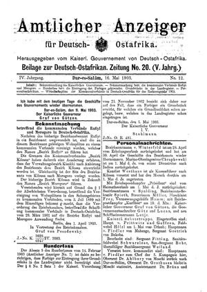 Deutsch-Ostafrikanische Zeitung vom 16.05.1903