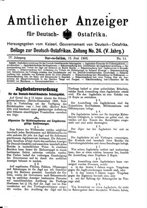 Deutsch-Ostafrikanische Zeitung on Jun 13, 1903