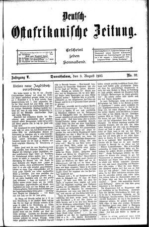 Deutsch-Ostafrikanische Zeitung vom 08.08.1903