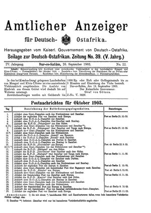 Deutsch-Ostafrikanische Zeitung vom 26.09.1903