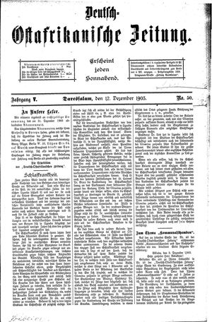 Deutsch-Ostafrikanische Zeitung vom 12.12.1903