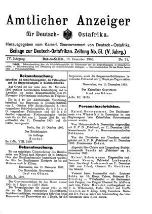 Deutsch-Ostafrikanische Zeitung vom 19.12.1903