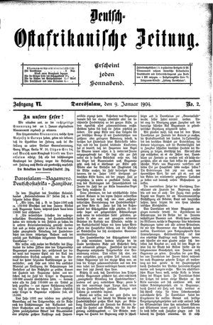 Deutsch-Ostafrikanische Zeitung vom 09.01.1904