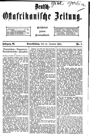 Deutsch-Ostafrikanische Zeitung vom 16.01.1904