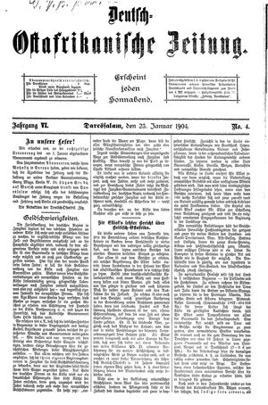 Deutsch-Ostafrikanische Zeitung on Jan 23, 1904