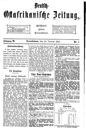 Deutsch-Ostafrikanische Zeitung on Jan 30, 1904