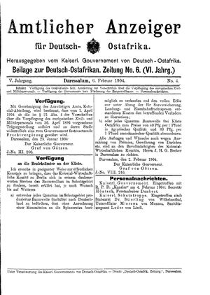 Deutsch-Ostafrikanische Zeitung on Feb 6, 1904