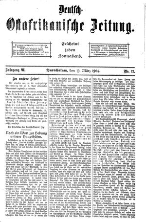 Deutsch-Ostafrikanische Zeitung on Mar 19, 1904