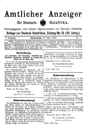 Deutsch-Ostafrikanische Zeitung on Mar 26, 1904