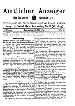 Deutsch-Ostafrikanische Zeitung vom 21.05.1904