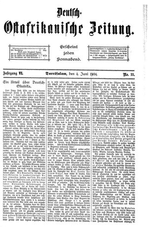 Deutsch-Ostafrikanische Zeitung on Jun 4, 1904