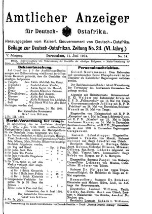 Deutsch-Ostafrikanische Zeitung vom 11.06.1904