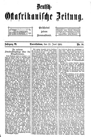 Deutsch-Ostafrikanische Zeitung on Jun 25, 1904