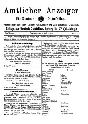 Deutsch-Ostafrikanische Zeitung vom 02.07.1904