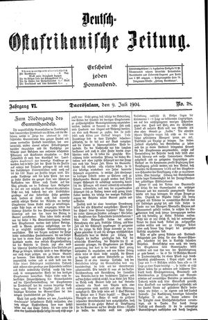 Deutsch-Ostafrikanische Zeitung vom 09.07.1904