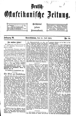Deutsch-Ostafrikanische Zeitung on Jul 16, 1904