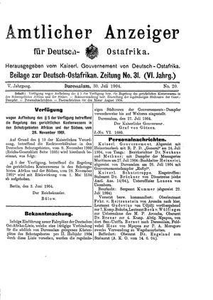 Deutsch-Ostafrikanische Zeitung vom 30.07.1904