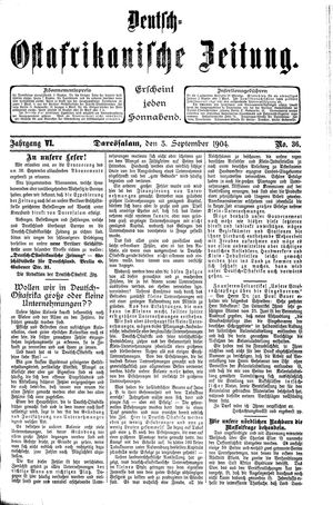 Deutsch-Ostafrikanische Zeitung vom 03.09.1904