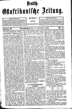 Deutsch-Ostafrikanische Zeitung vom 17.09.1904