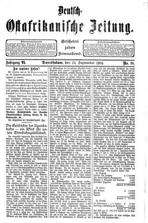 Deutsch-Ostafrikanische Zeitung vom 24.09.1904