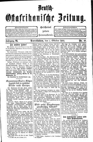 Deutsch-Ostafrikanische Zeitung vom 01.10.1904