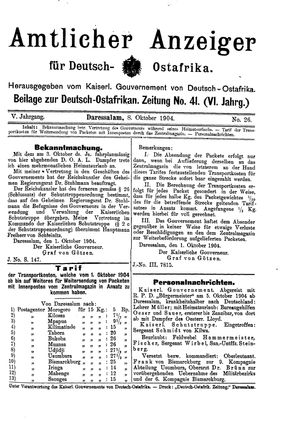 Deutsch-Ostafrikanische Zeitung vom 08.10.1904