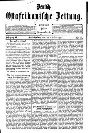 Deutsch-Ostafrikanische Zeitung vom 29.10.1904
