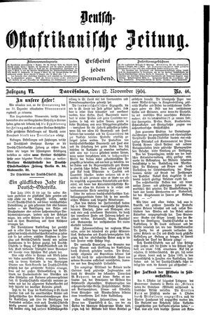 Deutsch-Ostafrikanische Zeitung vom 12.11.1904