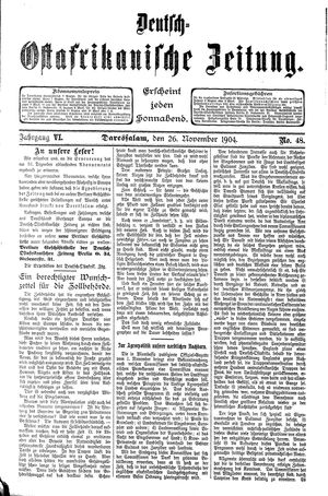 Deutsch-Ostafrikanische Zeitung vom 26.11.1904